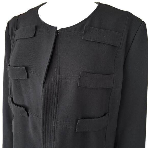 DEREK LAM Collective Black Military Jacket Blazer Size  16 - Picture 4 of 13